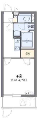 クレイノ粉浜(1K/1階)の間取り写真