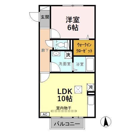 クローリス(1LDK/1階)の間取り写真