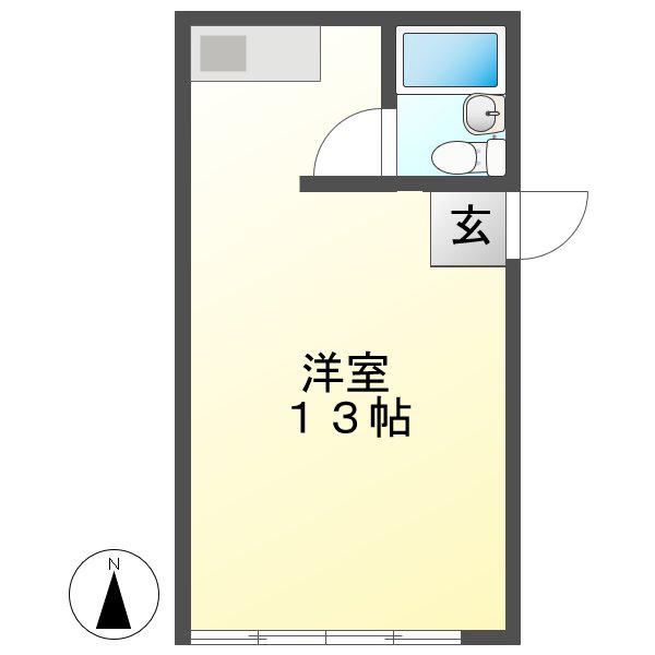 CASAII(ワンルーム/1階)の間取り写真