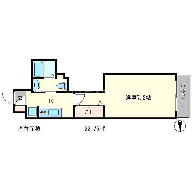 地下鉄東西線 東山駅(京都) 徒歩3分 5階建 築11年(1K/5階)の間取り写真