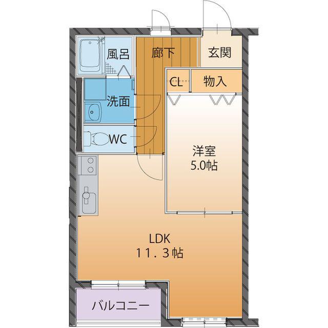ハートフルマンション ブラン(1LDK/1階)の間取り写真