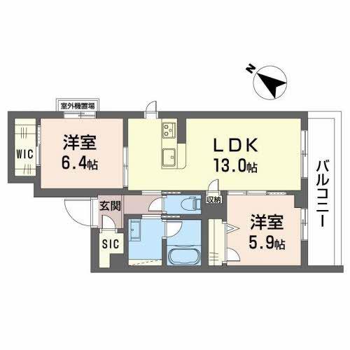 PLAISIR RAFFINE(2LDK/3階)の間取り写真
