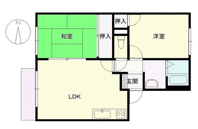 サン・壱番館(2LDK/1階)の間取り写真