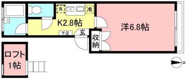 ビエネスタール(1K/2階)の間取り写真