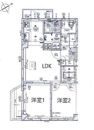 エルヴェ内堀(2LDK/2階)の間取り写真