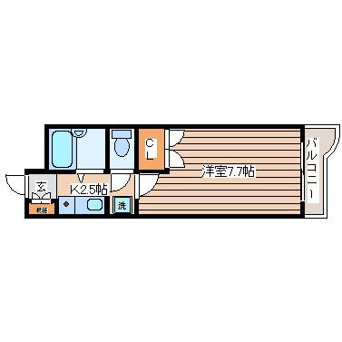 パークハイツ二軒茶屋(1K/5階)の間取り写真