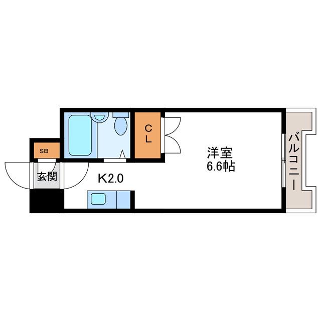 あおばビルN25(1K/8階)の間取り写真