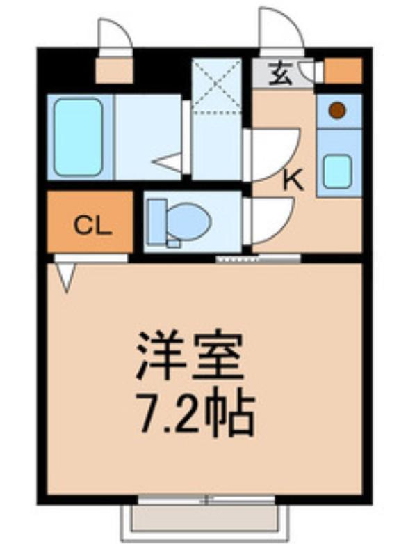モリハイツ(1K/1階)の間取り写真