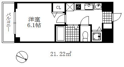 ララプレイス三宮東アスヴェル(1K/10階)の間取り写真