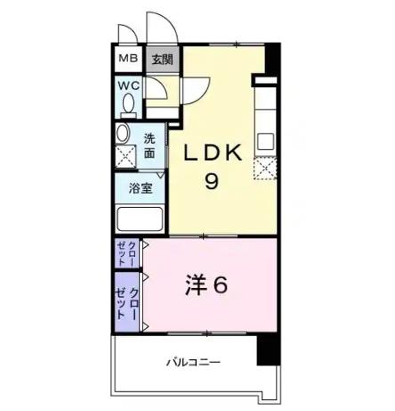 レジデンス20(1LDK/2階)の間取り写真