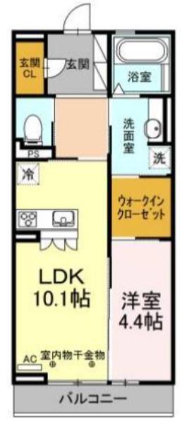 KMT沙稀(1LDK/3階)の間取り写真