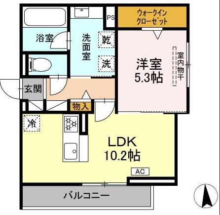 セレスティア藤江町(1LDK/2階)の間取り写真