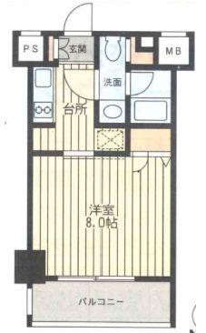レジディア新横浜(1K/9階)の間取り写真