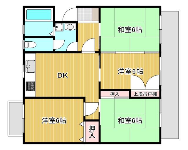 加藤ハイム(4DK/1階)の間取り写真