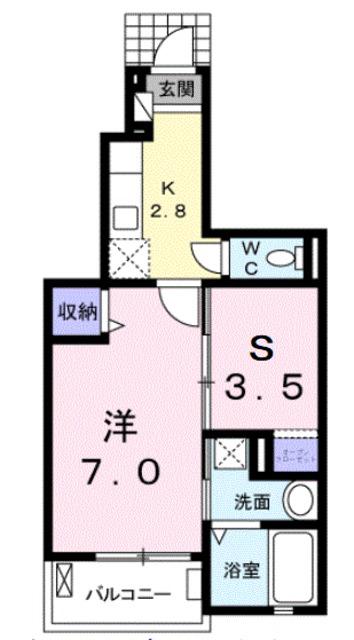 アルバモーダ(2K/1階)の間取り写真