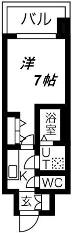 レジュールアッシュ塚本レジデンス(1K/5階)の間取り写真