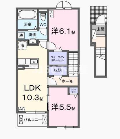 ソラニテラス(2LDK/2階)の間取り写真