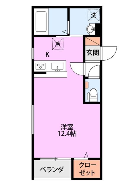 CREST COURT II(ワンルーム/3階)の間取り写真