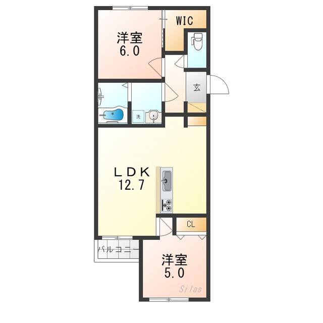 リアノーラ平野ウエスト(2LDK/3階)の間取り写真