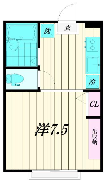 リプロン池上(1K/3階)の間取り写真