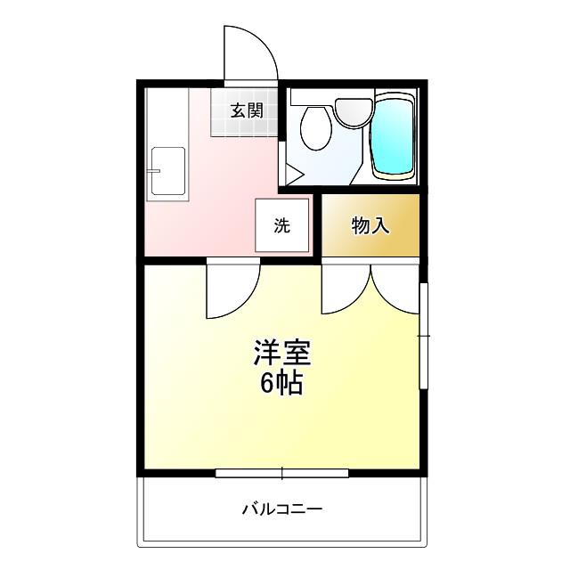酒井コーポⅡ(1K/2階)の間取り写真