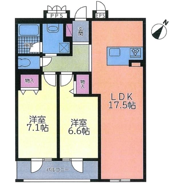 オラシオン新川(2LDK/1階)の間取り写真