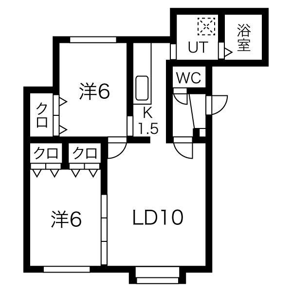 LOHAS T45(2LDK/3階)の間取り写真