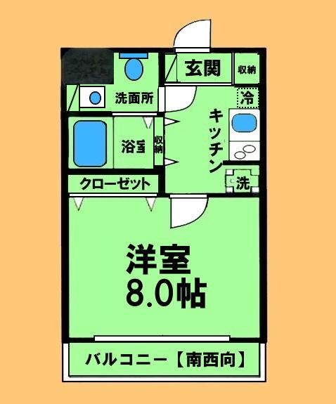 SENTIO橋本(1K/4階)の間取り写真