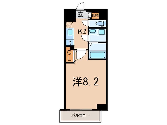 LUXUDEAR麻布十番(1K/3階)の間取り写真