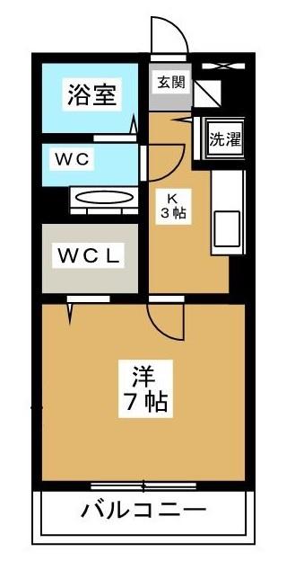 リヴェール石田(1K/1階)の間取り写真