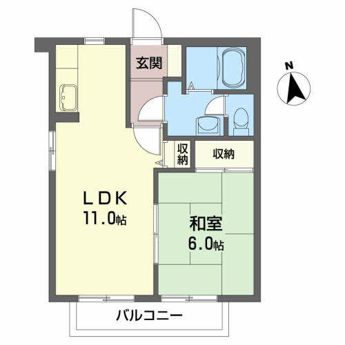 バリュージュ守秀 B(1LDK/2階)の間取り写真