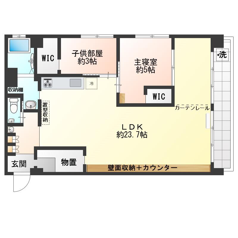 自由が丘第6コーポ(2SLDK/3階)の間取り写真