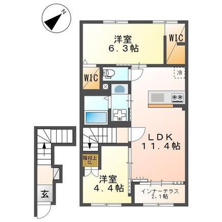 スターテラスII・L瀬戸(2LDK/2階)の間取り写真