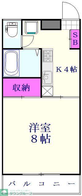 オアシス光(1K/1階)の間取り写真