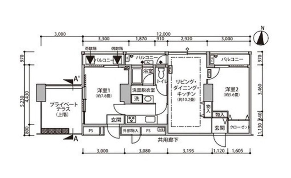 東雲キャナルコートCODAN11号棟(2LDK/8階)の間取り写真
