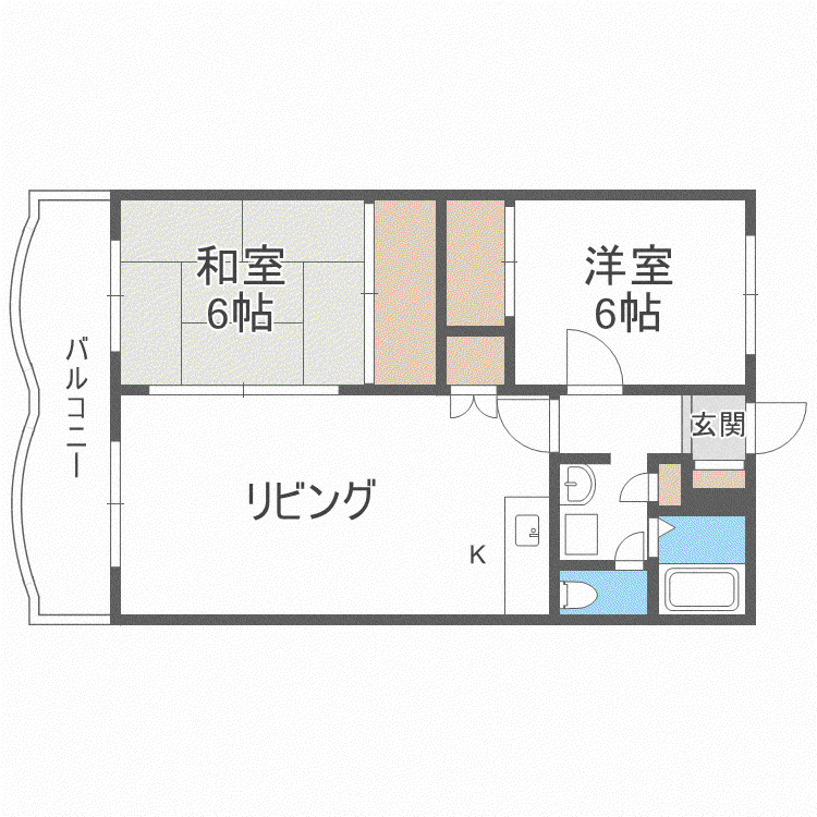 プレジール菊水(2LDK/2階)の間取り写真