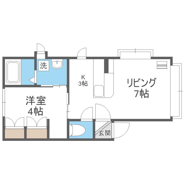 ソシアルトミイNO75(1LDK/3階)の間取り写真