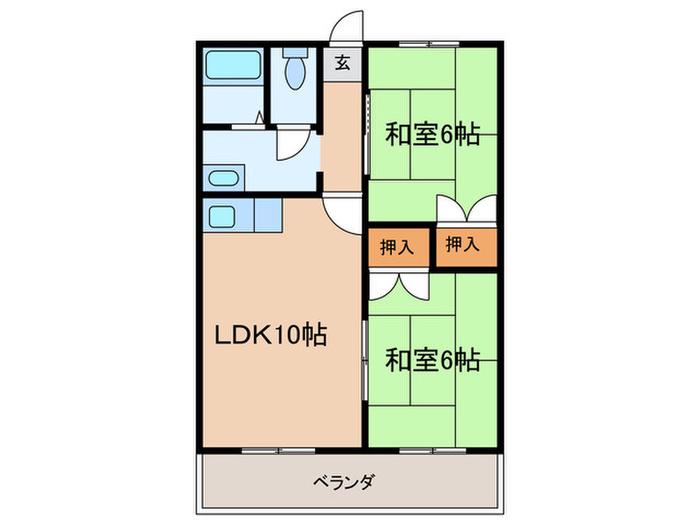 キャッスル岡崎マンション(2LDK/3階)の間取り写真