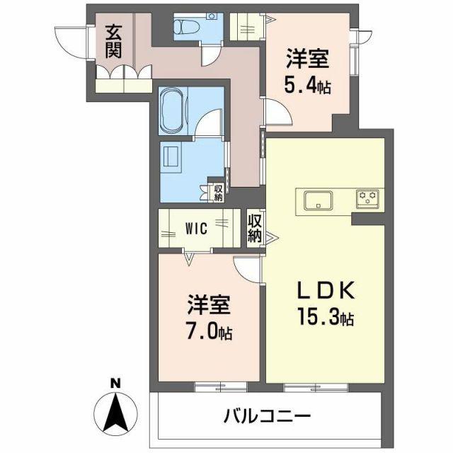 リーベン メーア(2LDK/2階)の間取り写真