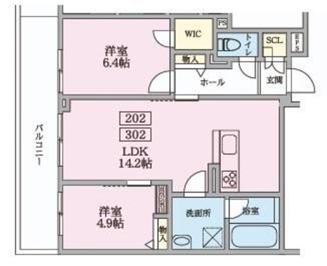 プレリュード(2LDK/2階)の間取り写真