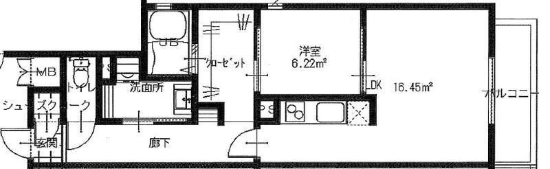 Nストーリー(1LDK/3階)の間取り写真