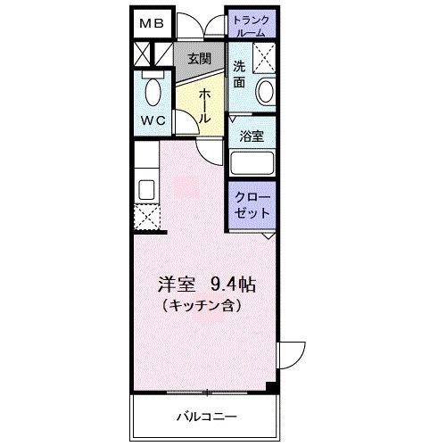 オーブ ソレイユ(ワンルーム/3階)の間取り写真