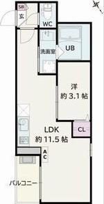 JACK KOSHINVI(1LDK/3階)の間取り写真