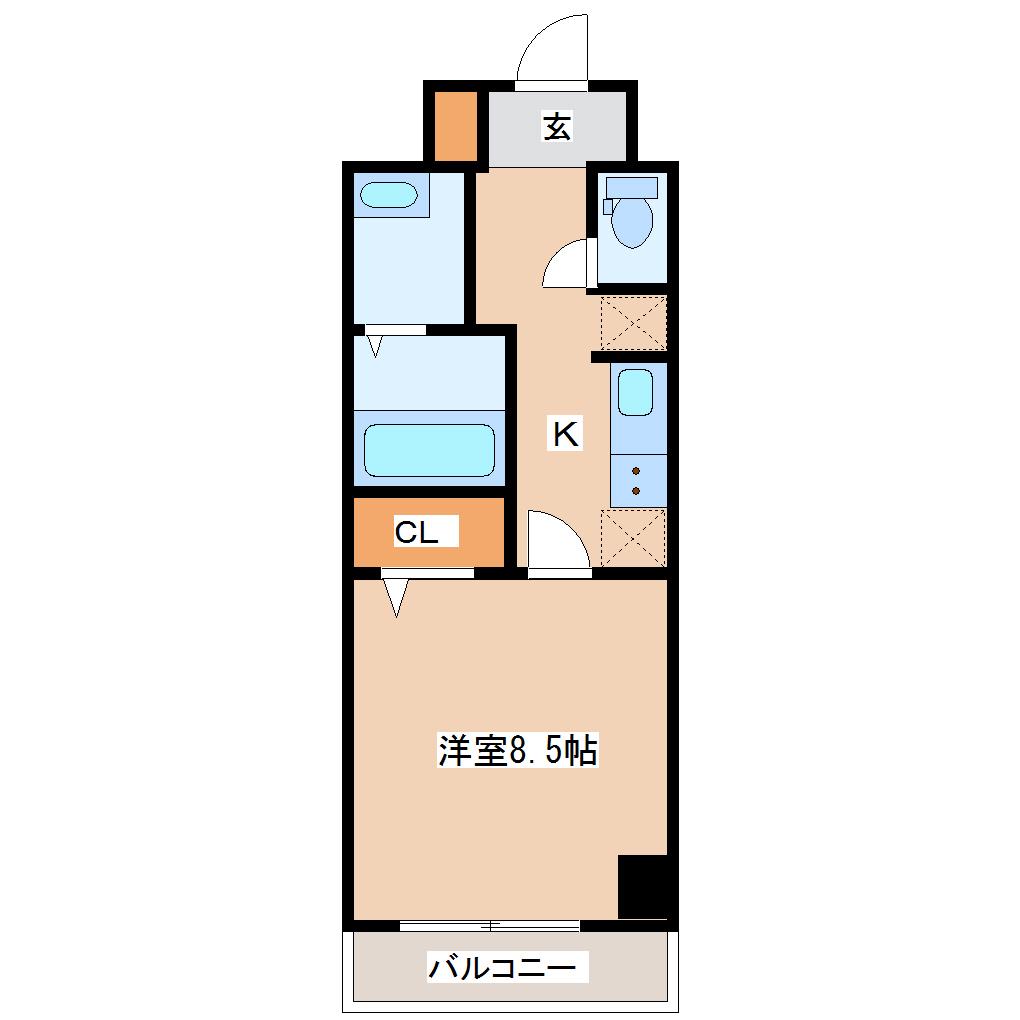 アスコット新田東(1K/5階)の間取り写真
