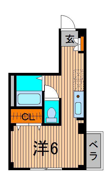 PRE・RAUM(ワンルーム/2階)の間取り写真