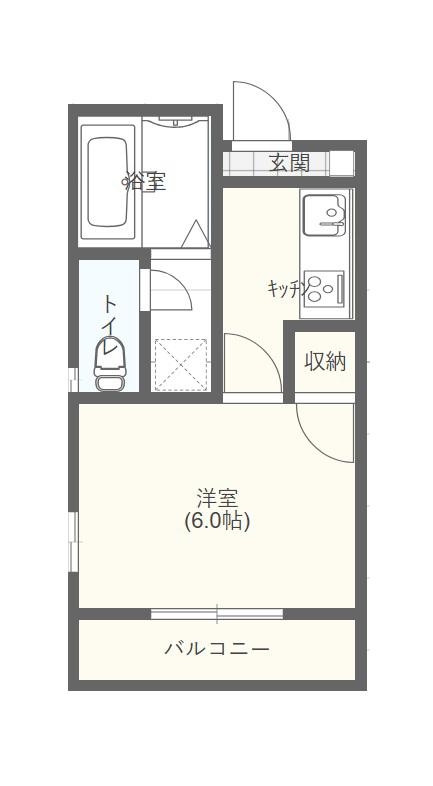 池田アパートII(1K/1階)の間取り写真