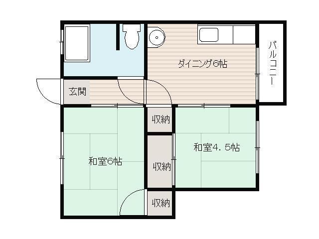 森マンション(2DK/2階)の間取り写真