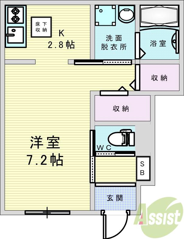 吹田市新芦屋アパート(1K/1階)の間取り写真