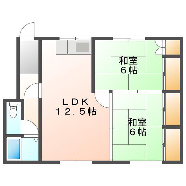 シャクリー(2LDK/1階)の間取り写真