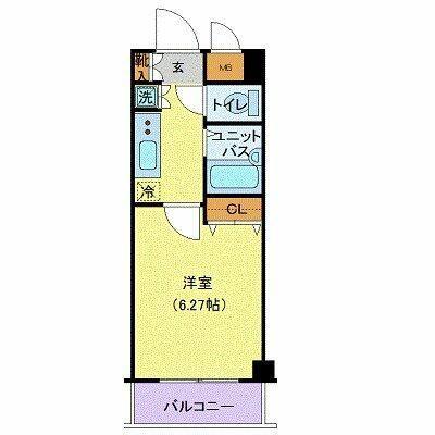 アヴィニティー東中野(1K/6階)の間取り写真
